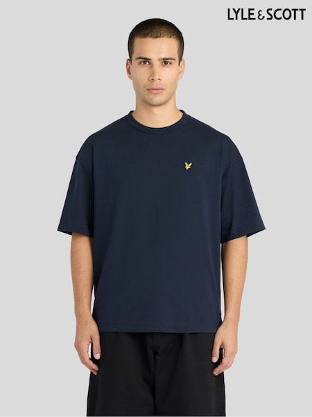 Bleu - Regular Lyle & Scott Boxy Fit T-shirt