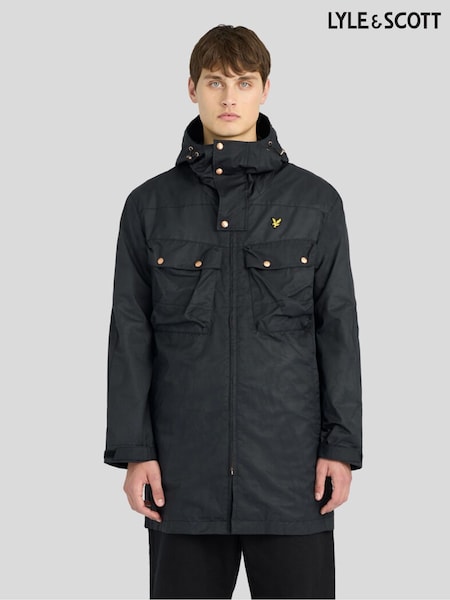 Black - Regular Lyle & Scott Waxed Guard Parka Jacket