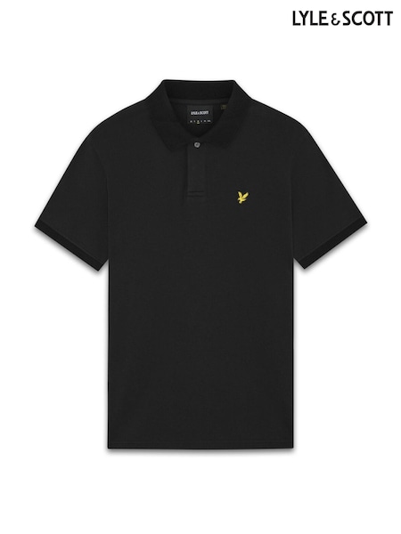 Black - Regular Lyle & Scott Jacquard Collar Polo Shirt