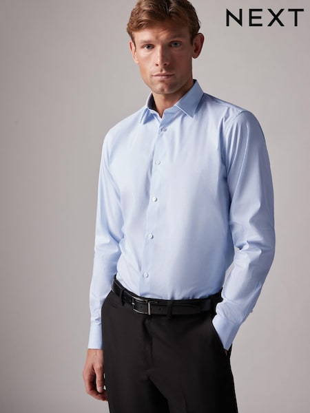 Light Blue Stripe Slim Fit Single Cuff Four Way Stretch Shirt (218298) | 57 zł