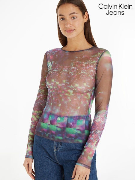 Calvin Klein Jeans Multi Galaxy Mesh Long Sleeve Top (218657) | €26