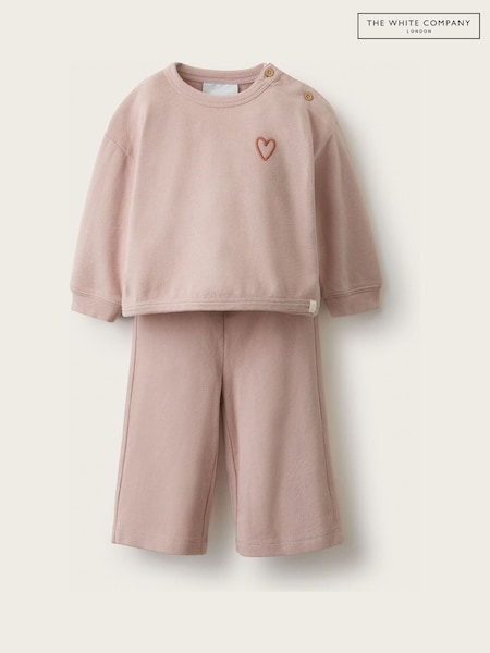 Rosa - Conjunto de sudadera y pantalones de pernera ancha de The White Company