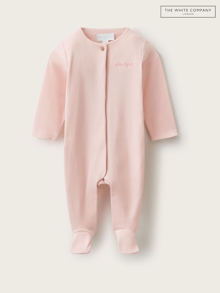 Pink - The White Company Blend Sleep Tight Embroidered Sleepsuit