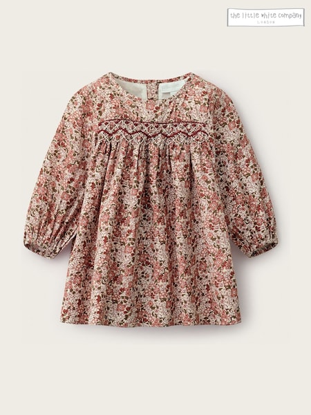 White - The White Company Petunia Floral Hand Smocked Dress