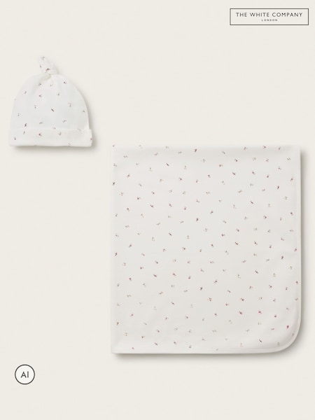 Rozo - The White Company Mešavina Pointelle Ines Cvetno Ćebe & Set Šešira