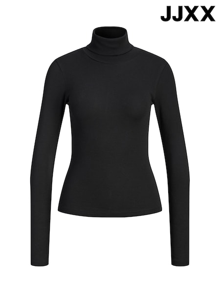Black - Jjxx Roll Neck Long Sleeve Jersey Top