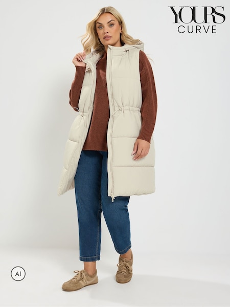 Cream - Yours Curve Padded Gilet