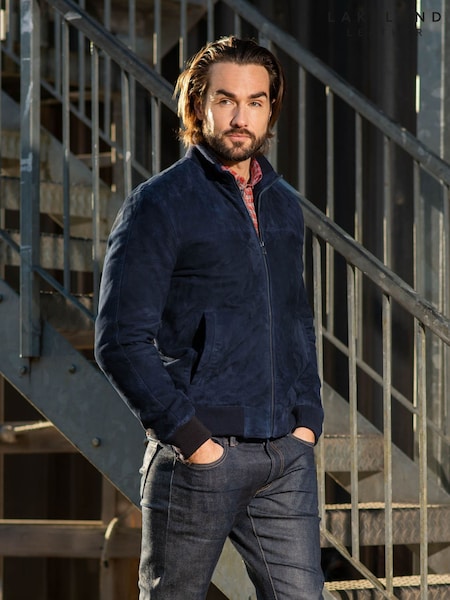 Lakeland Leather Blue Dalston Suede Bomber Jacket (219099) | kr3 984