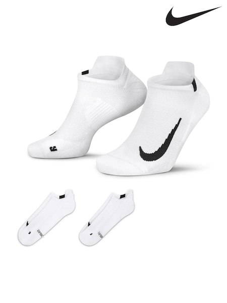 Nike White Multiplier Running No Show Socks 2 Pack (219458) | €22.50
