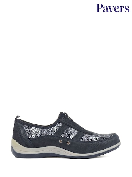 Темно-синий с цветочным узором - Pavers Wide Fit Trainers (219670) | €44