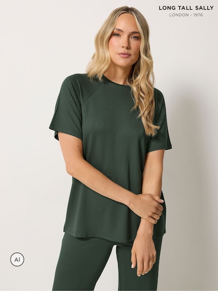 Жасыл - Long Tall Sally Short Sleeve Raglan Loopback T-shirt