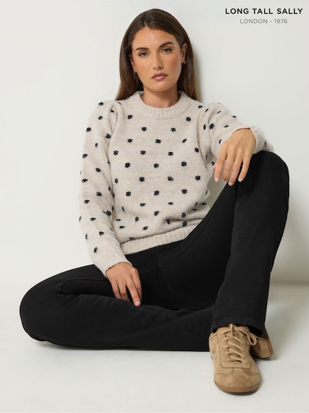 Natur - Long Tall Sally Premium Gepunktete Strickpullover