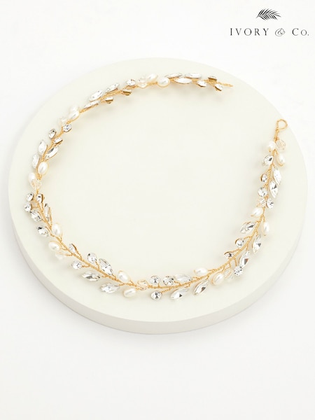 Золотой - Ivory & Co Bohemia Crystal And Pearl Hair Vine (219765) | €60