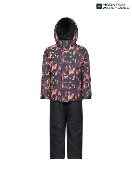 Orange - Mountain Warehouse Kids Printed Ski Jacket & Trousers Set