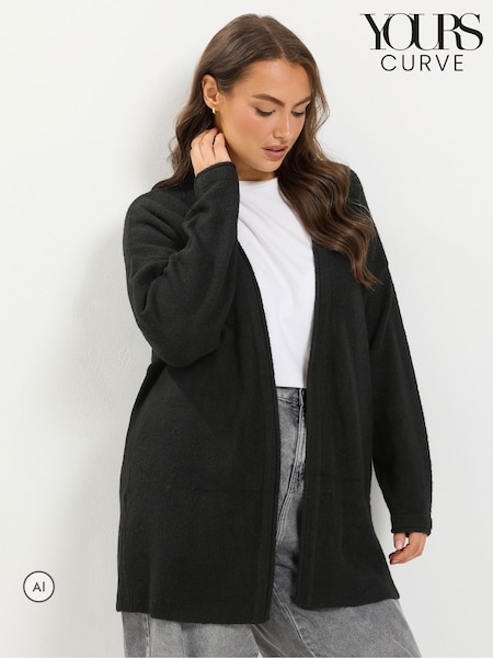 Black - Yours Curve Soft Touch Cardigan