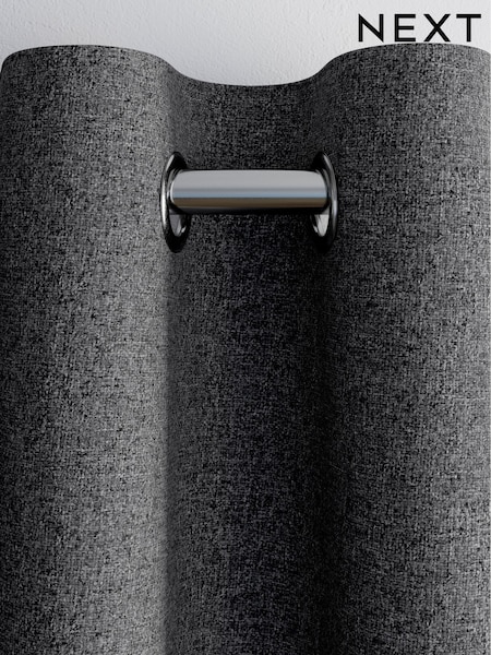 Charcoal Grey Next Soft Marl Eyelet Blackout/Thermal Curtains (220067) | €35 - €112