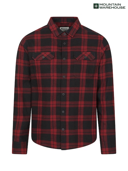 Red - Regular Mountain Warehouse Trace Flannel Long Sleeve Shirt