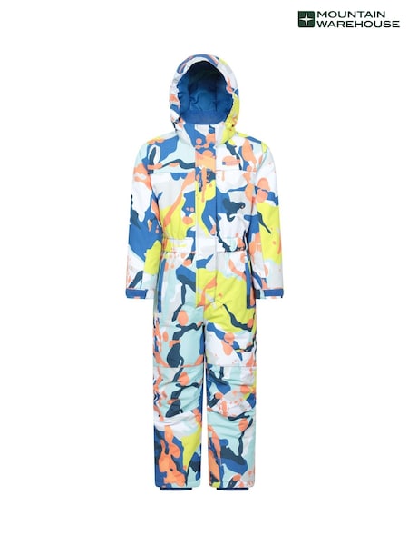绿色 - Mountain Warehouse Cloud Printed Kids All-in-one Waterproof Snowsuit