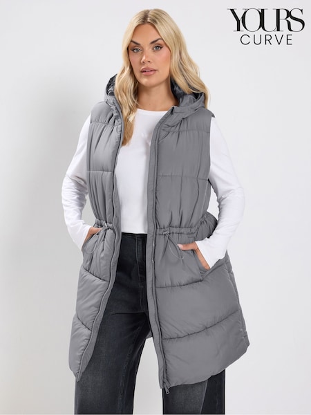Grey - Yours Curve Padded Gilet