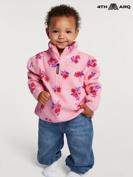 Pink - 4th Arq Kids Half-zip Fleece