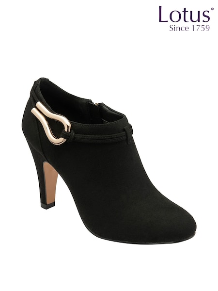 Lotus Black Microfibre Shoe Boots (222088) | 322 QAR