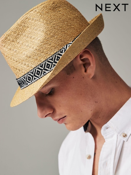 Ikat Band Textured Trilby Hat (222106) | €7