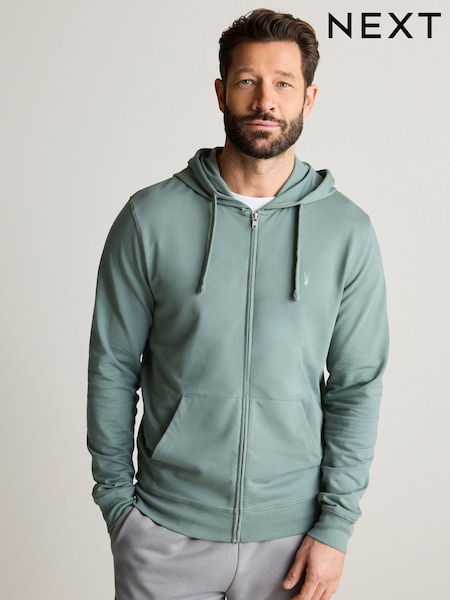 Green Lightweight 100% Cotton Zip-Up Hoodie (222200) | €13