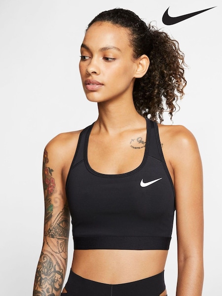 Nike Black Nike Swoosh Medium Support Sports Bra (222517) | €33 - €35