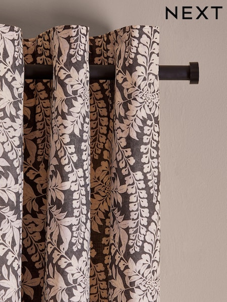 Woodblock Floral Eyelet Lined Curtains (222561) | 22 € - 71 €