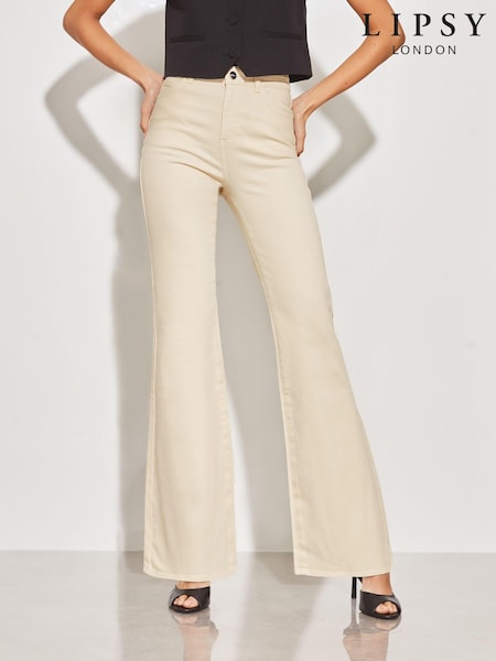 Lipsy Ecru Cream High Waist Slim Flare Jeans (222578) | €21