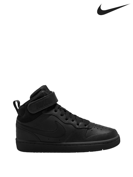Nike Black Youth Court Borough Mid Trainers (222596) | €78