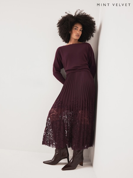 Red - Mint Velvet Lace Ultimate Multitasker Midi Dress