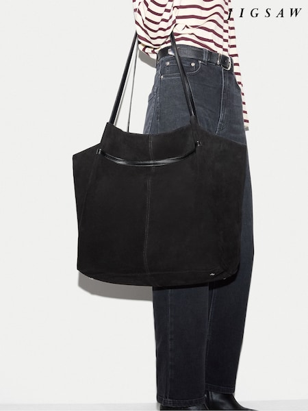 Negru - Jigsaw Large Shopper Suede Tote Bag