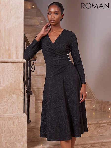 Svart - Roman Petite Shimmer-kjole