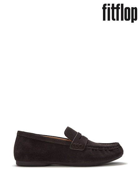 브라운 - Fitflop Delicato Suede Loafers
