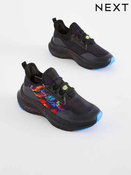 Black/Red Dino Elastic Lace Trainers (224557) | €19 - €25