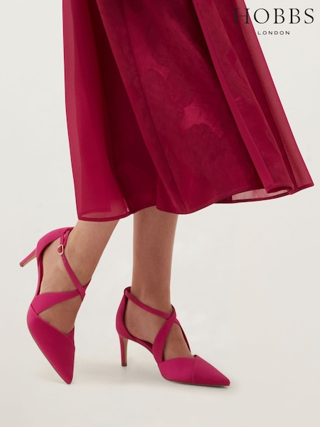 Pink - Hobbs Marissa Satin Court Shoes