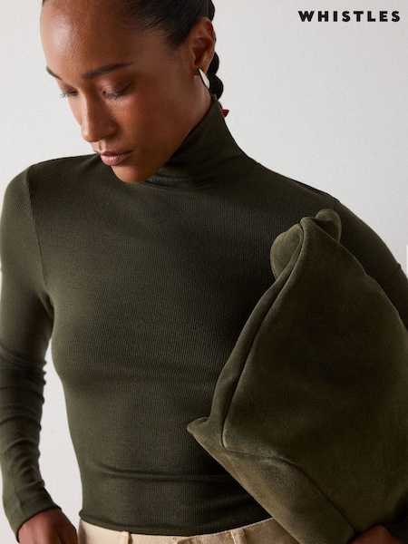 Green - Whistles Essential Ribbed Polo Shirt