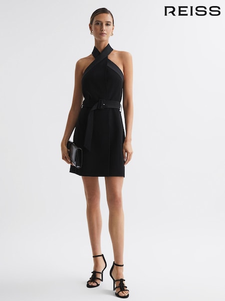 Reiss Alexis Fitted Halter Neck Mini Dress (225336) | €347