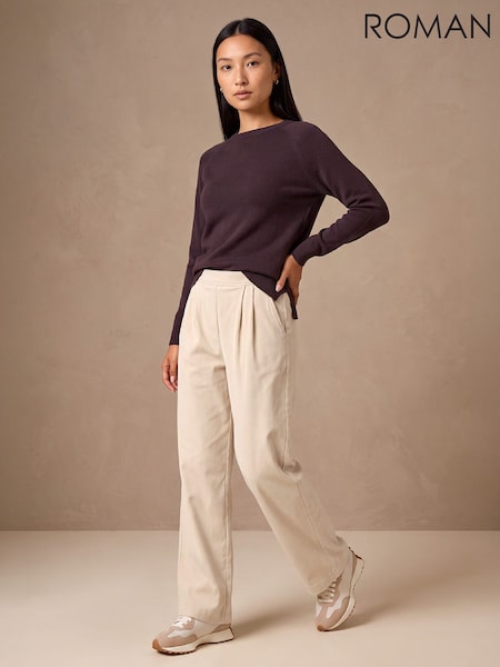 Табиғи - Roman Cord Wide Leg Trousers