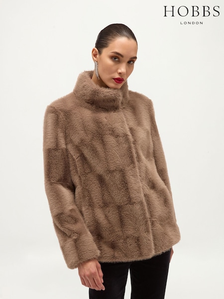 Natural - Hobbs Andrea Faux Fur Coat