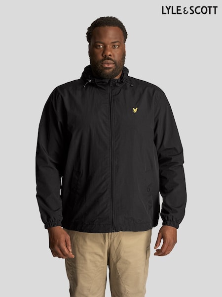 Black - Regular Lyle & Scott Zip Through Hooded Jacket
