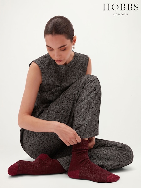 Rouge - Chaussettes simples côtelées Hobbs
