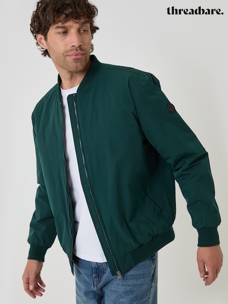 Green - Regular Threadbare Showerproof Padded Bomber Jacket