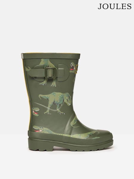 Joules Boys' Khaki Green Printed Wellies (226441) | R$ 295