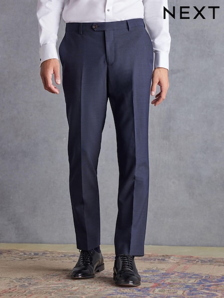 Navy Blue Tailored Signature TG Di Fabio Wool Rich Puppytooth Suit: Trousers (226612) | € 25