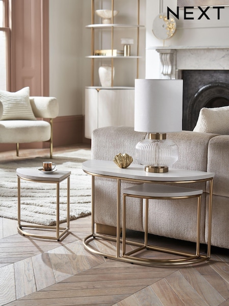 Light Evie Oak Effect Nest of 3 Tables (226975) | €245