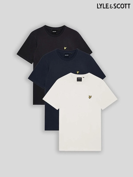 Weiß - Lyle & Scott Lightweight Plain T-shirts 3 Pack