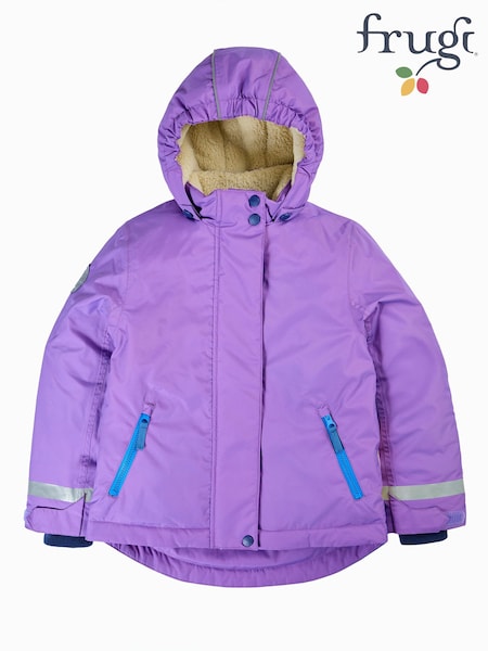 Lila - Frugi Waterproof Snow And Ski Scene Coat