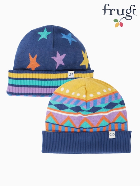 Blue - Frugi Voyager Reversible Hat